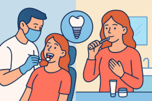 Implantin huolto kotona ja vastaanotolla